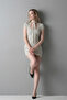 Women's Short Sleeve Polka Dot White Mini Dress - 4