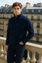 Men's Zippered Basic Navy Blue Loose Fleece - 7