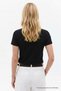 Women's Crew Neck Loose Basic Black T-Shirt - 3