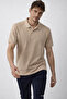 Men's Casual Loose Cream Polo Neck T-Shirt - 5
