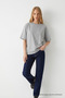 Women's Crew Neck M.Gray Oversized T-Shirt - 3