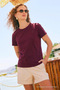 Women's Short Sleeve Cotton Burgundy T-Shirt