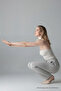 Women's Elastic Comfortable Gray Linen Pants - 4