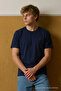Men's Short Sleeve Comfortable Cotton Navy Blue T-Shirt - 5