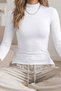 Women's Fit High-Neck Viscose-Based White Blouse - 6