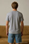 Men's Short Sleeve Comfortable Cotton M.Gray T-Shirt - 3