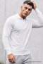 Men's Half Pat Winter Knitwear White Sweater - 6