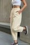 Women's Elastic Waist Ecru Shalwar Trousers - 4