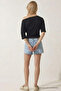 Women's Off-The-Shoulder Short Sleeve Black Tight T-Shirt - 3