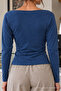 Blue Color Slim Fit Women's Basic Blouse - 6