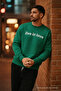 Men's Live İn Love Printed Green Sweatshirt - 4