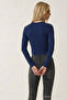 Women's Comfort Seasonal Navy Blue Slim Blouse - 6