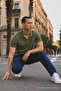 Men's Polo Collar Short Sleeve Summer Khaki T-Shirt - 5