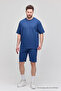 Men's Set of 2 Relaxed Fit Comfortable Fit Lettering Indigo Sweatpants Set - 4