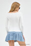 Women's Ultra Soft Boat Neck White Blouse - 3
