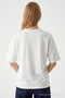 Women's Crew Neck Ecru Oversized T-Shirt - 5