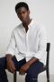 Men's Striped Regular Fit White Linen Shirt - 4