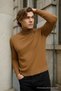 Men's High Neck Premium Brown Knit Sweater - 4