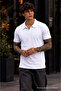 Men's 100% Cotton White Polo Neck T-Shirt