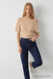 Women's Off-Shoulder Short Sleeve Beige Blouse - 3