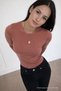 Women's Basic Long Sleeve Stylish Pink Blouse - 3