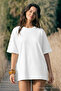 Women's Short Sleeve Crew Neck Ecru T-Shirt