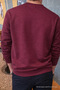 Wellbeing Themed Printed Men's Burgundy Sweatshirt - 5