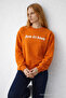 Women's Live in Love Print Orange Sweatshirt - 4