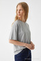 Women's Crew Neck M.Gray Oversized T-Shirt - 2