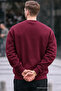 Written Design Cotton Casual Men's Burgundy Sweatshirt - 6