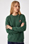 Women's Sorry Chest Printed Dark Green Sweatshirt - 2