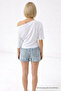 Women's Off-Shoulder Cotton White Slim Fit T-Shirt - 5