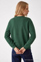 Women's Cmb Text Print Dark Green Loose Sweatshirt - 6