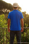 Men's Buttoned Loose Fit Blue Polo Collar T-Shirt - 5