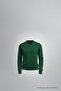 Men's Casual V-Neck Green Knit Sweater - 4