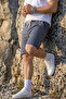 Men's Cotton Casual Loose Smoked Shorts with Pockets - 4