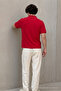 Men's Classic Red Polo Collar T-Shirt - 5