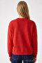 Women's Sorry Chest Print Red Sweatshirt - 5