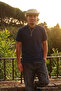 Men's Buttoned Loose Fit Navy Blue Polo Collar T-Shirt - 3