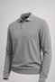 Men's Basic Loose Gray Polo Collar Sweater