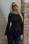 Women's Premium Casual Black Slim Blouse