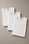 Men's Flexible 3-Piece White Ribbed Undershirt