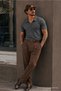 Men's Polo Neck 100% Cotton Basic Smoked T-Shirt - 5