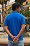 Men's Street Style Blue Polo Collar T-Shirt - 6