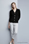 Women's Winter Comfortable V-Neck Black Knit Sweater - 6