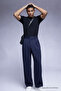 Men's Loose Wide Leg Casual Blue Baggy Pants - 3