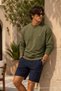 Knitted Long Sleeve Khaki Men's Sweatshirt - 6