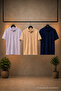 Men's Buttoned Loose 3-Piece Polo Collar T-Shirt