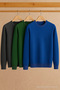 Herren Basic 3-teiliger Strickpullover mit Rundhalsausschnitt