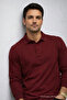 Men's Winter Comfortable Polo Neck Burgundy Sweater - 4